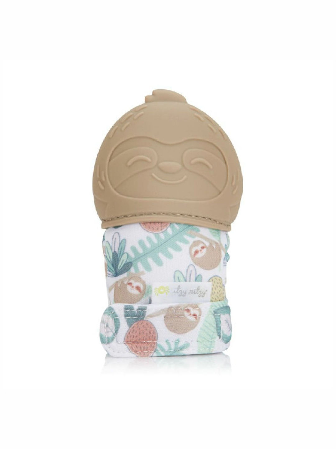Itzy Ritzy Silicone Teething Mitt - Adjustable Crinkle Sound Toy for Infants - 1 Count - Sloth